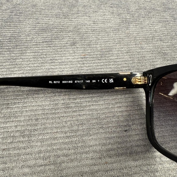 Ralph Lauren Sunglasses RL 8212 5001/8G Black Square Frame Hand Made Italy 57mm main image 9